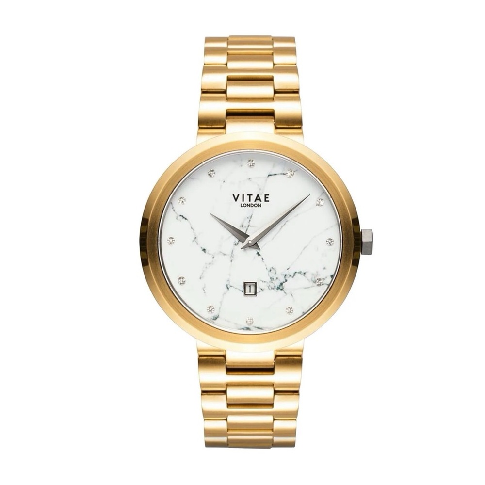 Vitae London Elmington Gold-Tone Stainless Steel Bracelet Watch 36mm NWT $259